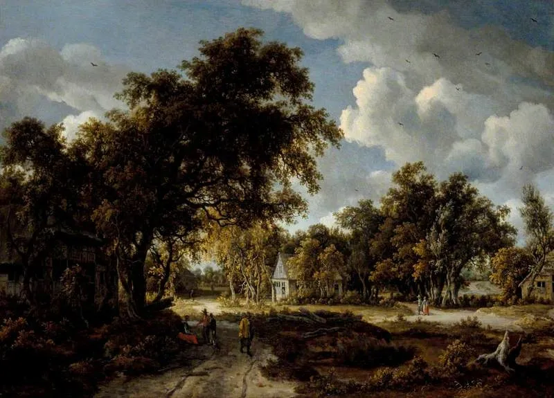 Wooded Landscape, by Meindert Hobbema, oil, 1663