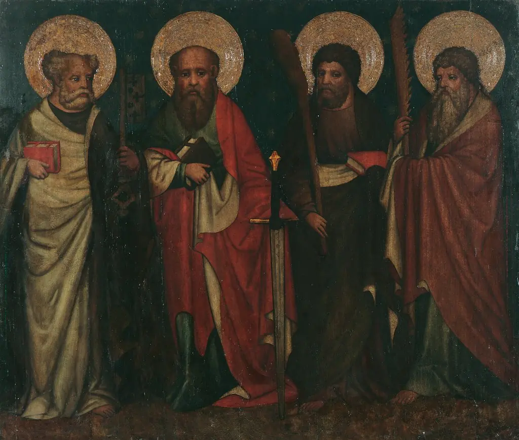 Die Apostel Petrus, Paulus, Jakobus d. J. und Simon
