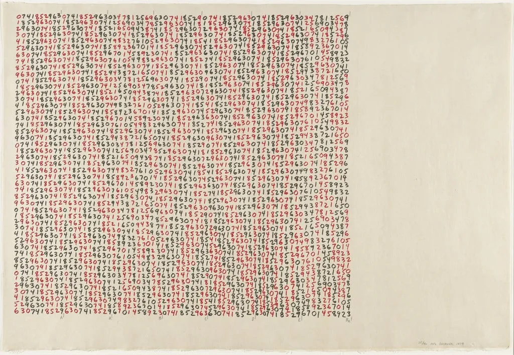 Untitled, by Mel Bochner, ink, 1979