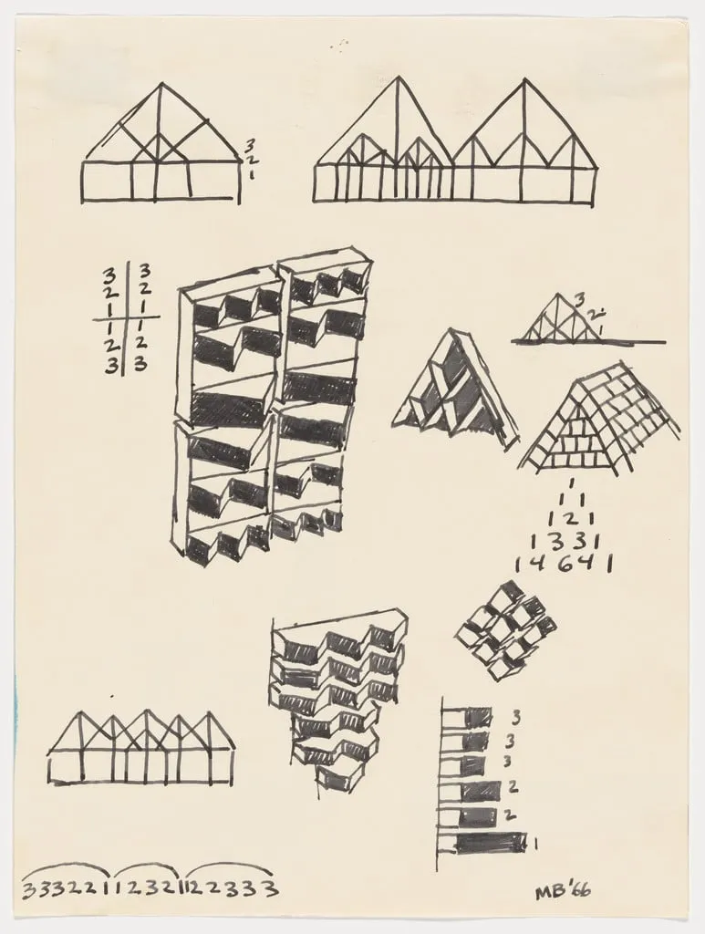 Untitled, by Mel Bochner, ink, 1966