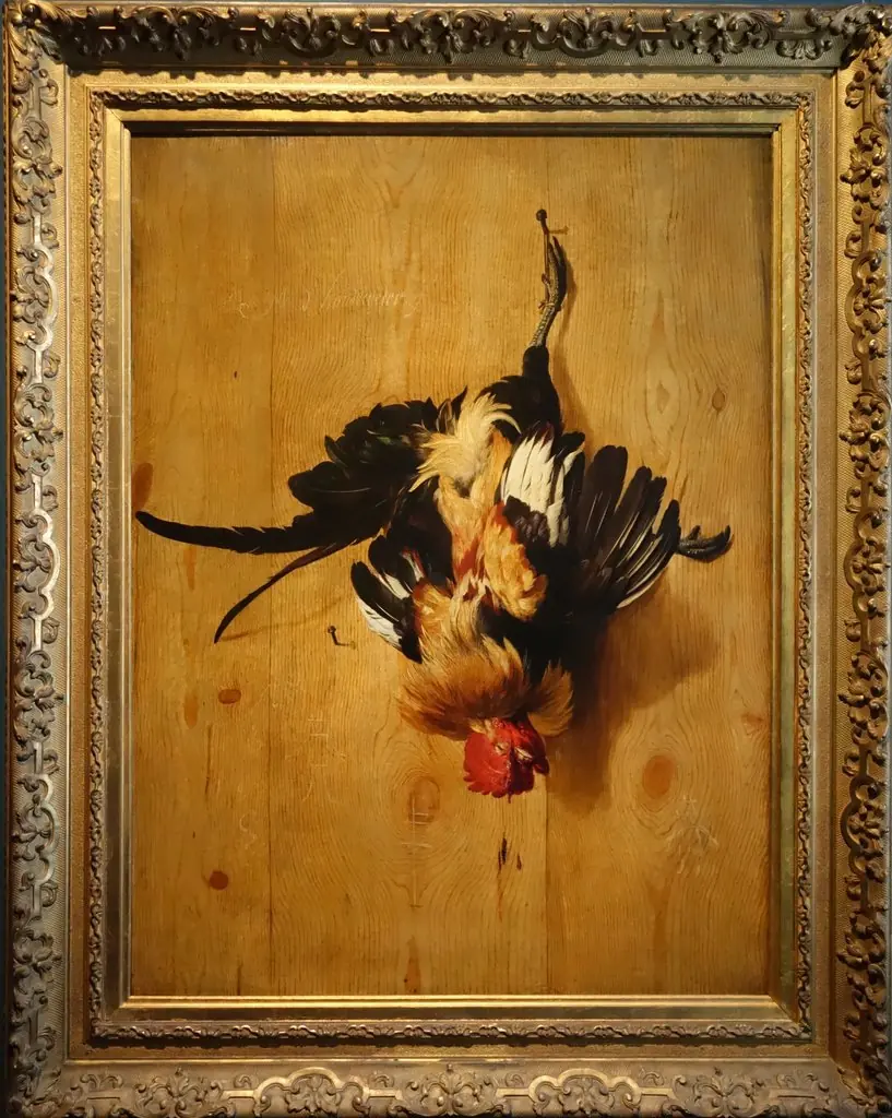Dead rooster, by Melchior d' Hondecoeter