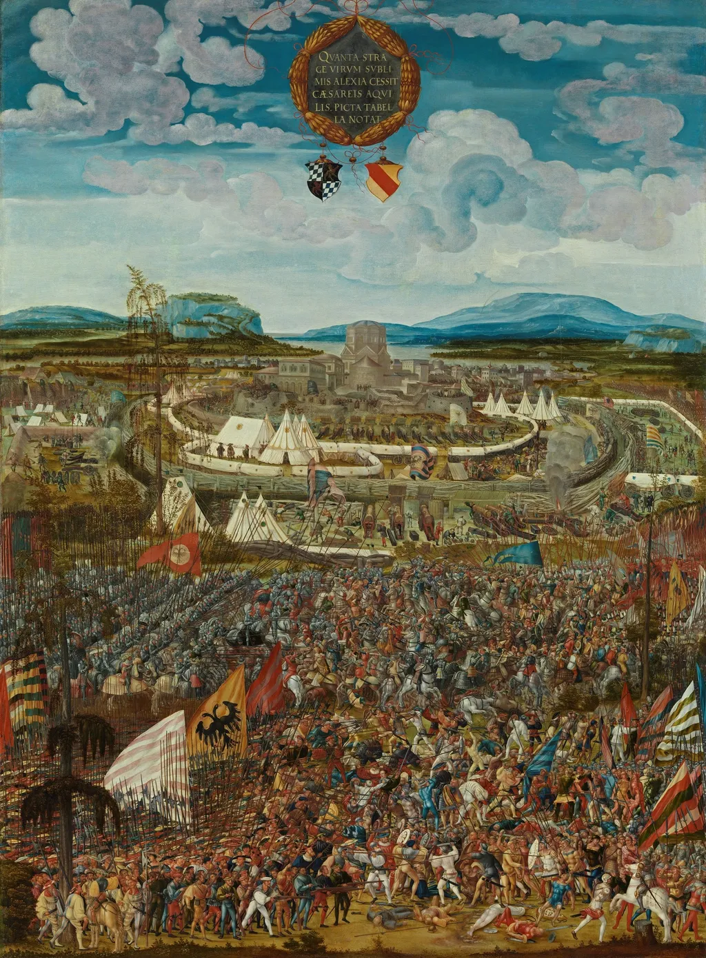 The anachronistic Siege for Battle of Alesia, by Melchior Feselen, oil, 1533