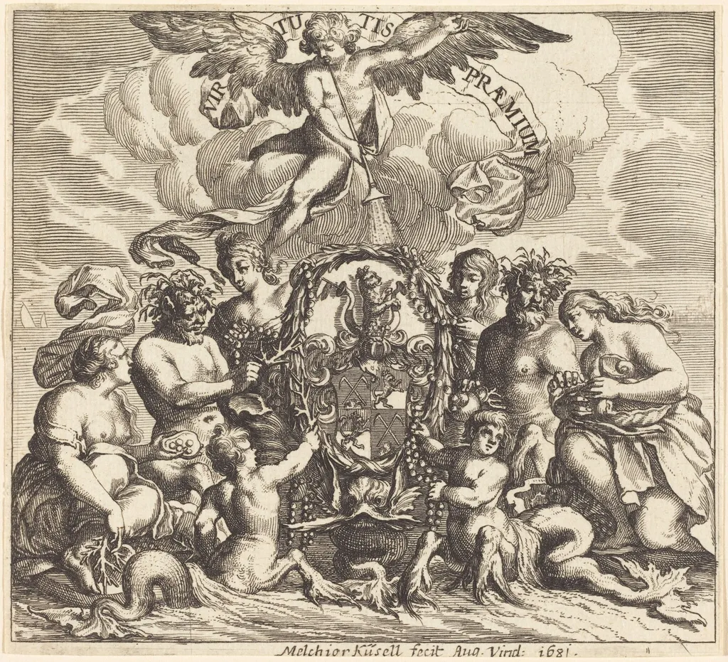 Dedication Page, by Melchior Küsel, ink, 1681