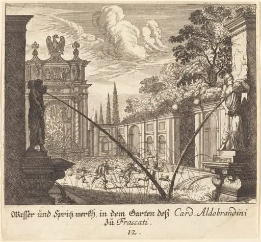 Gardens of Cardinal Aldobrandini, Frascati, by Melchior Küsel
