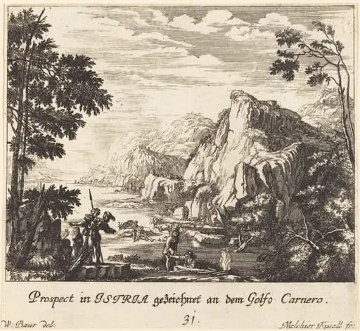 Istria, Carnero Gulf, by Melchior Küsel