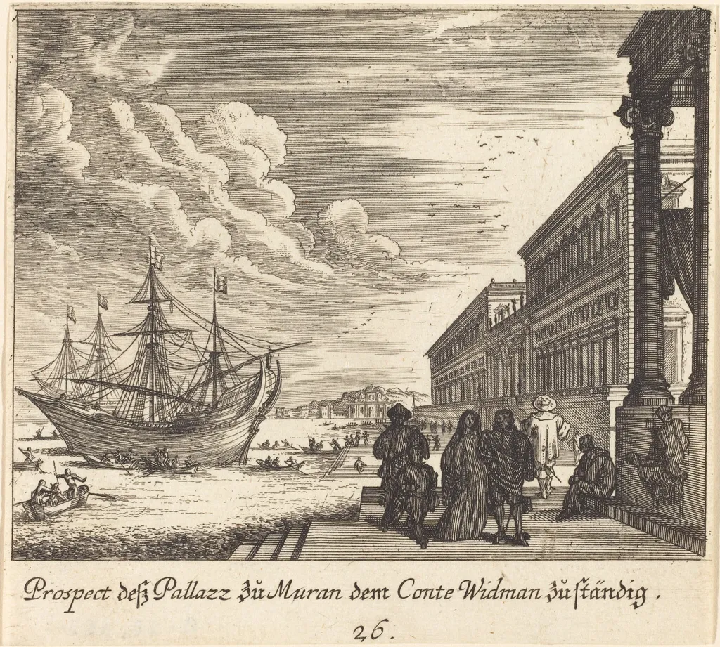 Palazzo of Count Widman, by Melchior Küsel, ink, 1681