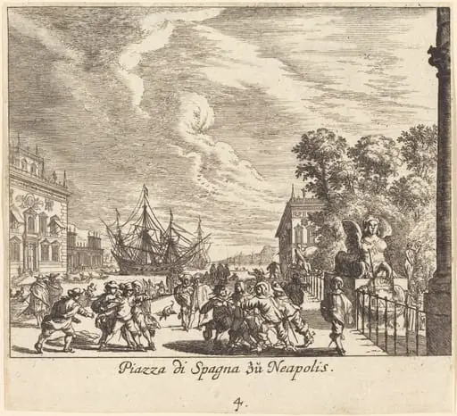 Piazza di Spagna, Naples, by Melchior Küsel