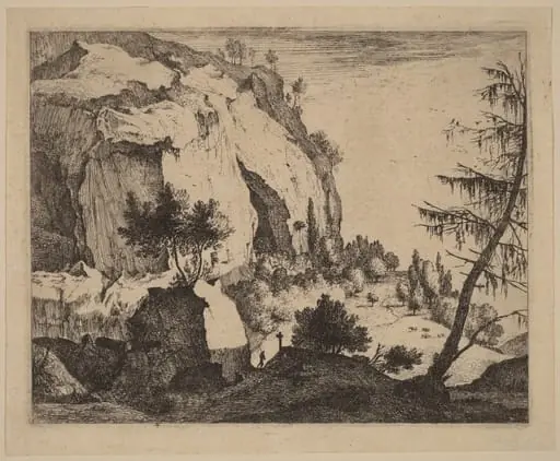 Rocky Landscape with Fir: pl.4, by Melchior Küsel