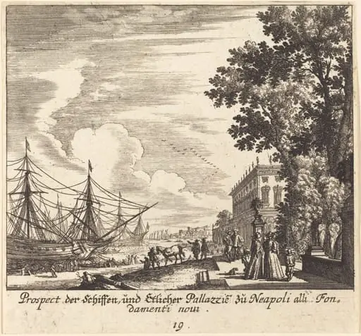 Ships, Fondamenti Novi, Naples, by Melchior Küsel