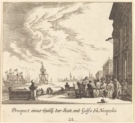 View of Gulf of Naples, by Melchior Küsel