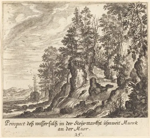 Waterfall, by Melchior Küsel