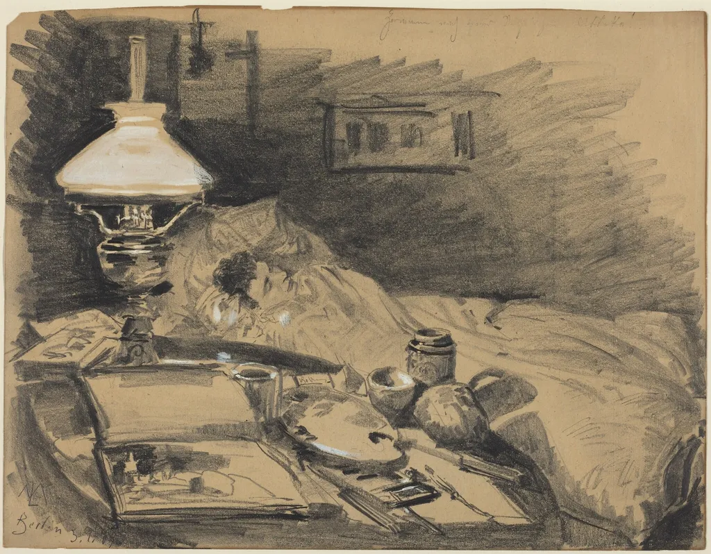 The Artist's Studio, by Melchior Lechter, gouache, 1885