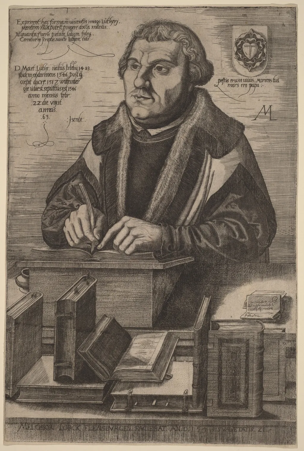 Martin Luther, by Melchior Lorch, ink, 1548