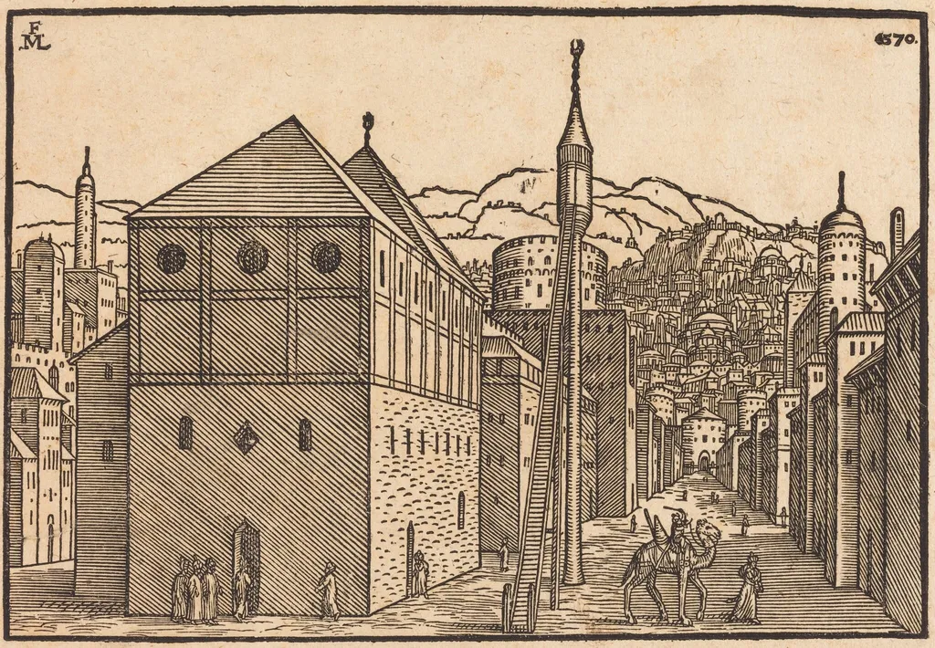 Turkish Town, by Melchior Lorch, ink, 1570