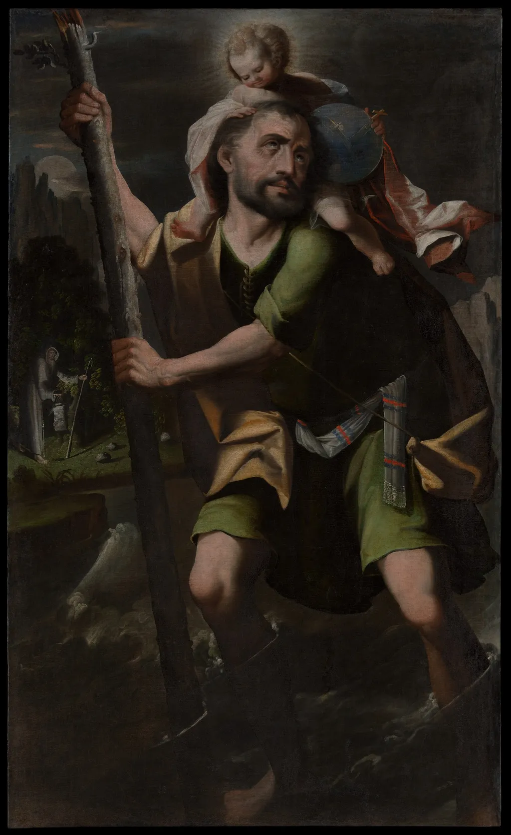 Saint Christopher, by Melchor Pérez de Holguín, oil, 1710