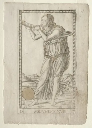 Melpomene (tragedy) (from the Tarocchi series D:  Apollo and the Muses, #17)