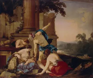 Mercury Takes Bacchus to be Brought up by Nymphs, by Laurent de La Hyre