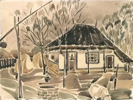 Peisaj cu casă de țară, by Merica Râmniceanu