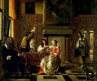 Merry company in an interior