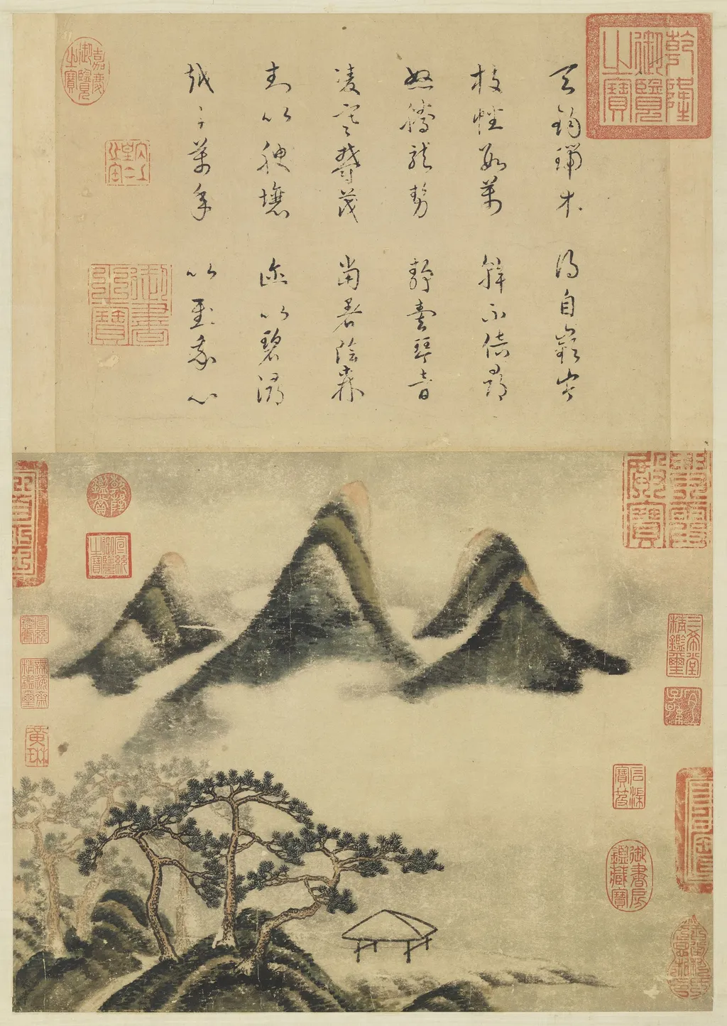 Spring Mountains and Auspicious Pines, by Mi Fu, unspecified, 1100