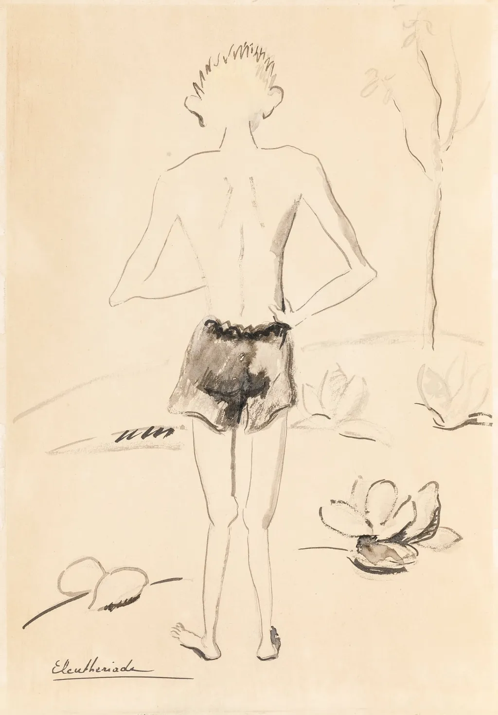 COMPOZIȚIE - BĂIAT, by Micaela Eleutheriade, 1941