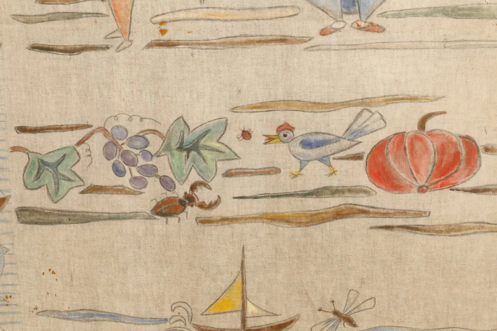 PANOU DECORATIV CU FRUCTE, PĂSĂRI ȘI ANIMALE, by Micaela Eleutheriade, unspecified, 1941