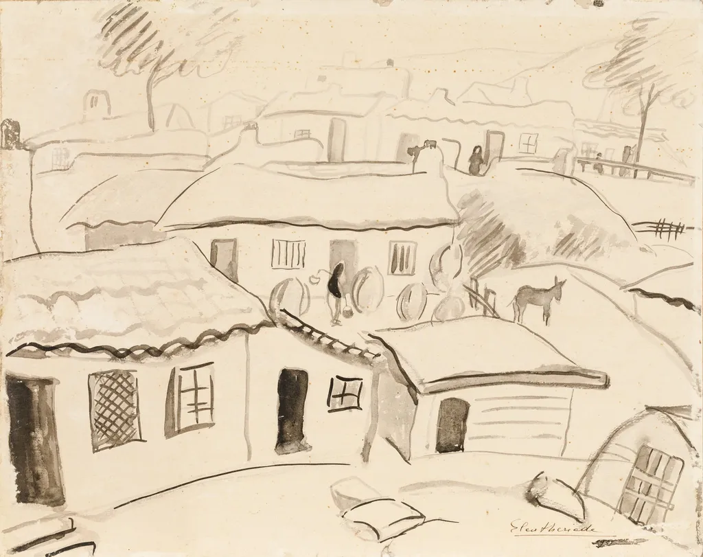 PEISAJ CU CASE, by Micaela Eleutheriade, 1935