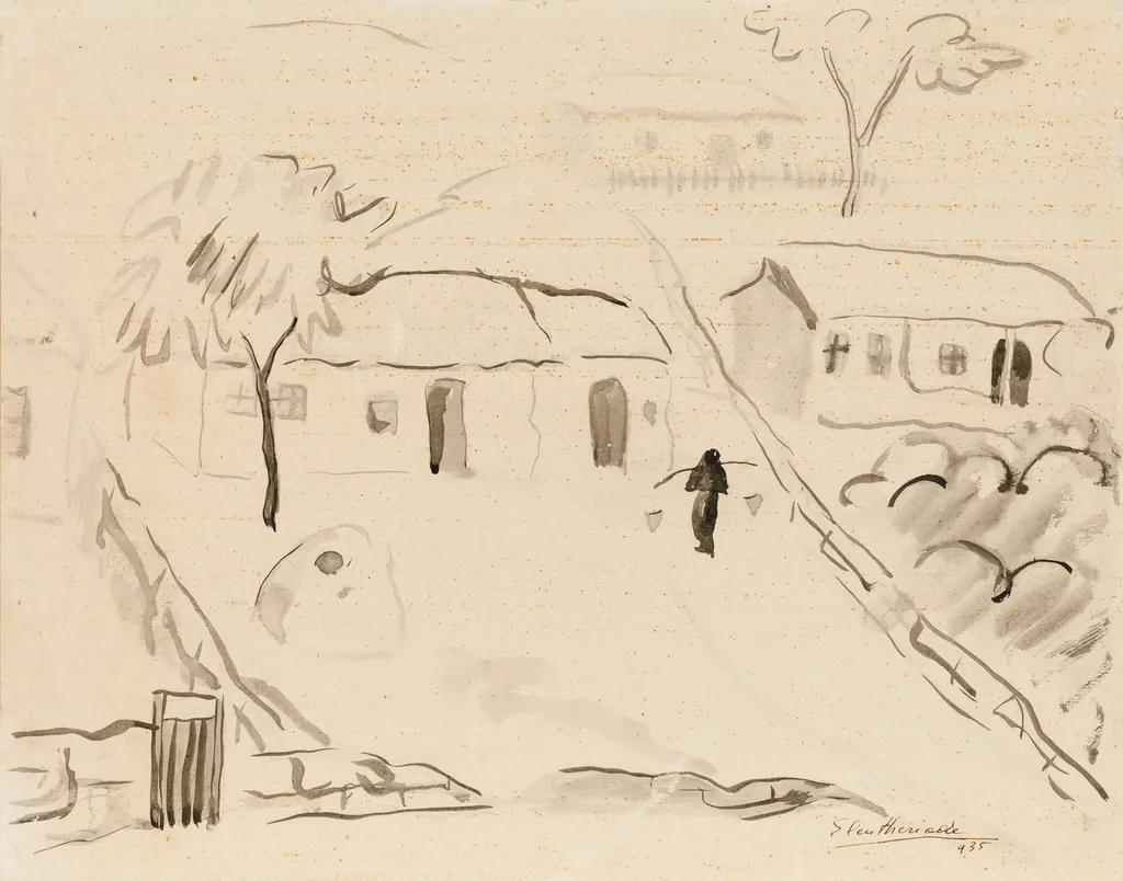 PEISAJ DE ȚARĂ, by Micaela Eleutheriade, 1935
