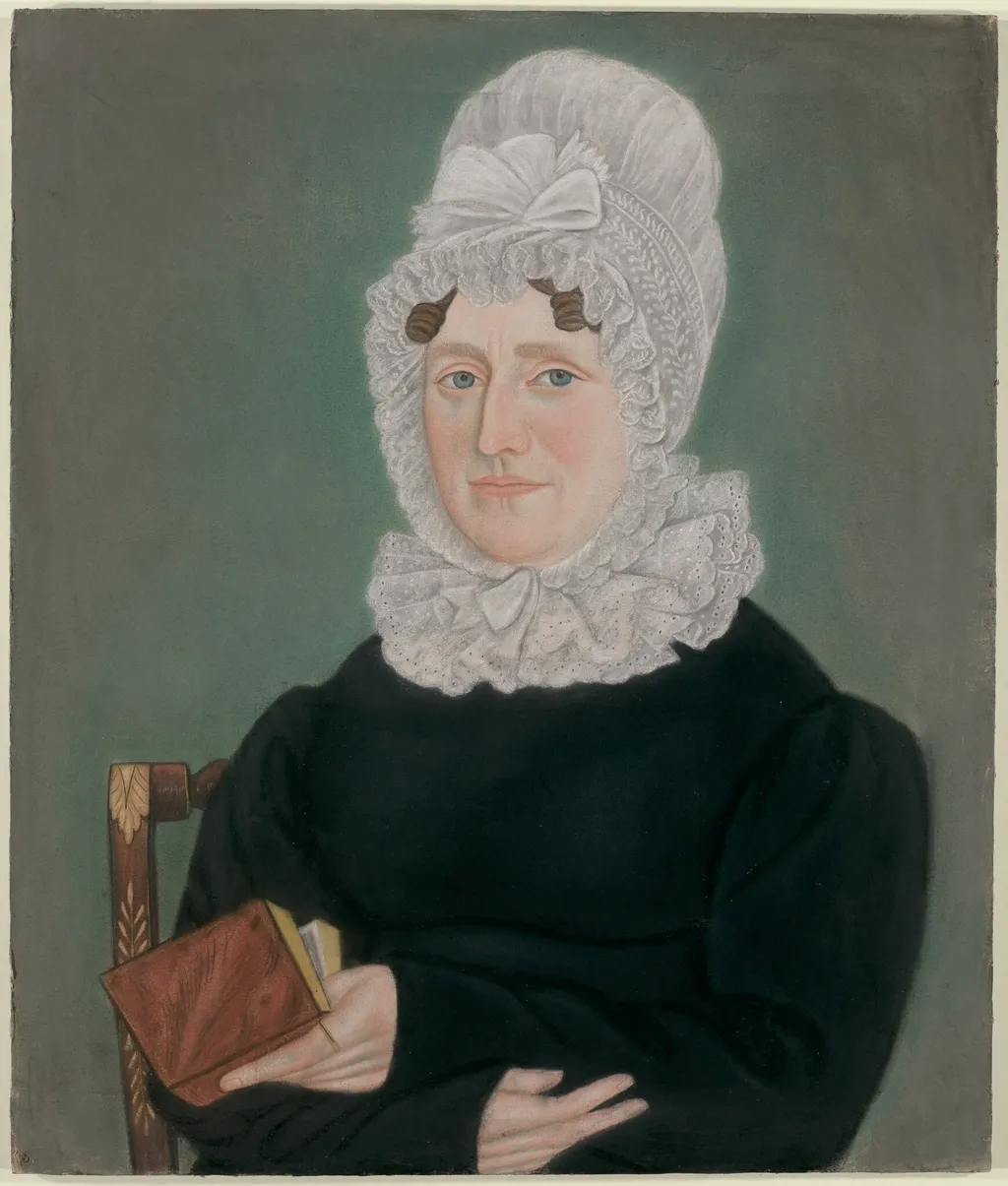 Portrait of a Woman with a Lace Cap, by Micah Williams, pastel, 1823