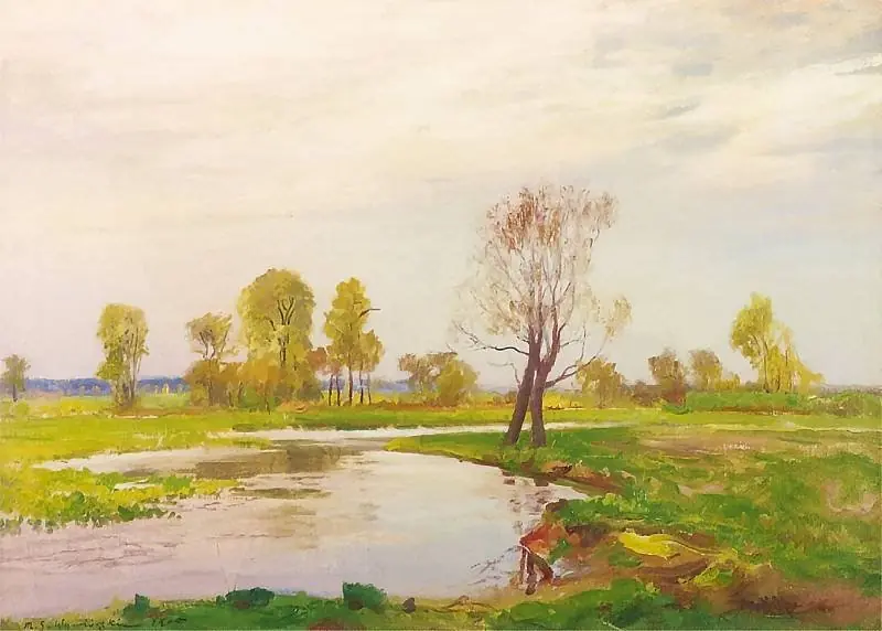 Meadow over the Warta river, by Michał Gorstkin-Wywiórski