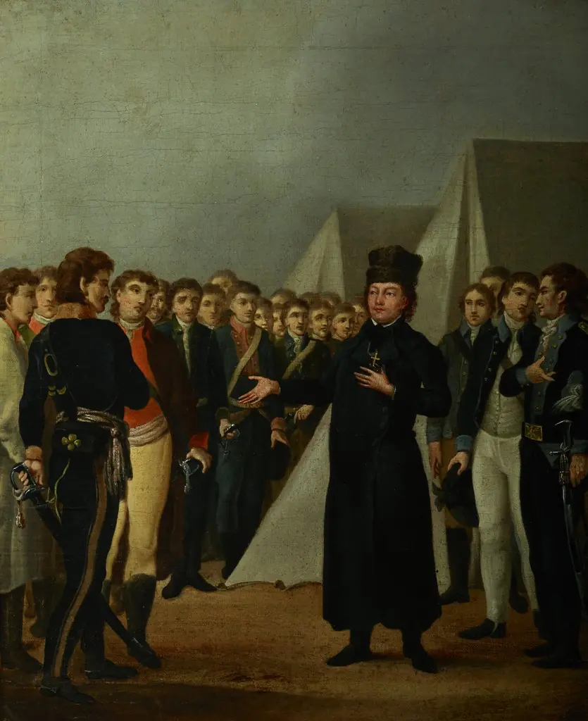 Reverend Józef Jakubowski at the Kościuszko's Camp near Warsaw in 1794, by Michał Stachowicz