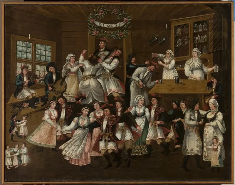 Tavern scene – On top, by Michał Stachowicz, oil, 1806