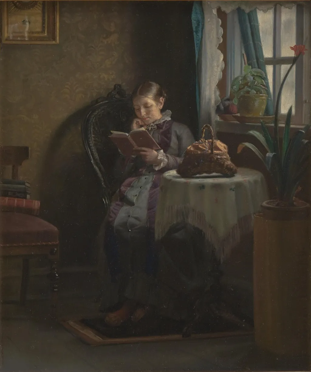 The Artist's Wife Reading, by Michael Ancher, oil, 1891