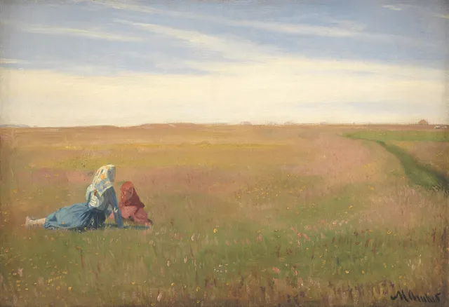 Two Girls in a Field. A Summer’s Day