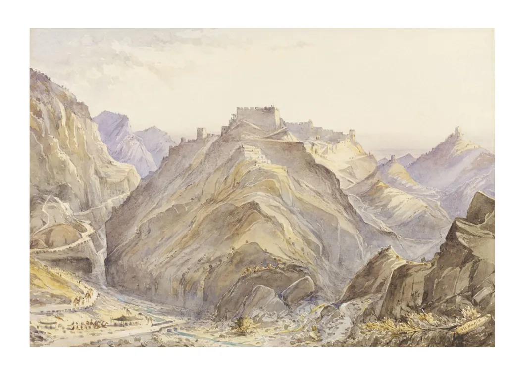 Ali Musjid, by Michael Anthony Shrapnel Biddulph, watercolor, 1890