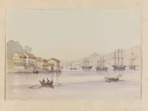 View of the Bosphorus with warships, by Michael Anthony Shrapnel Biddulph