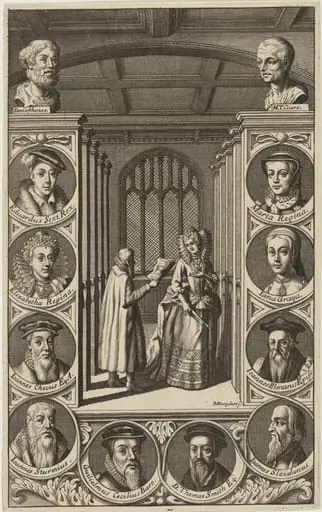 Roger Assham and Mary Surrounded by MedallianPortraits, by Michael Burghers