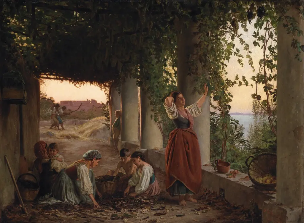 A Vine Pergola at Capri, by Michael George Brennan