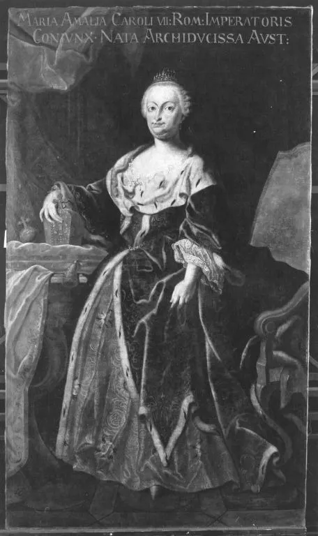 Bildnis der Maria Amalia, Tochter Kaisers Joseph I., Gemahlin Kaiser Karls VII., by Michael Hartwagner, unspecified, 1757