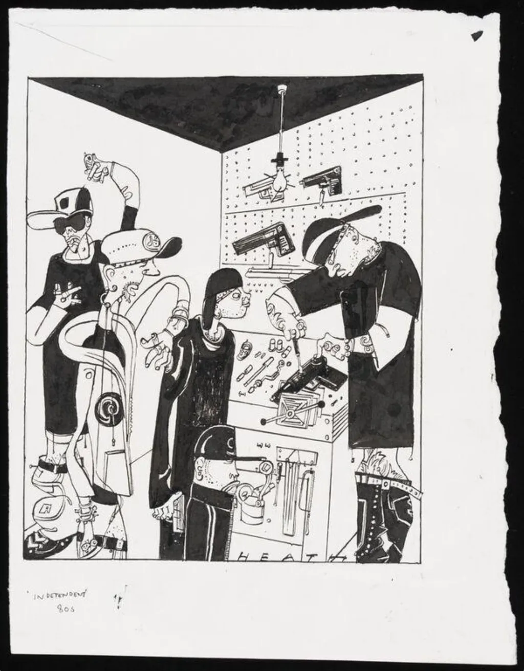 Gun workshop, by Michael Heath, 1994