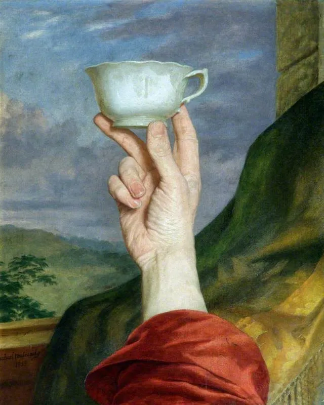 Study of a Hand Holding a Cup, by Michael Mulready, oil, 1852