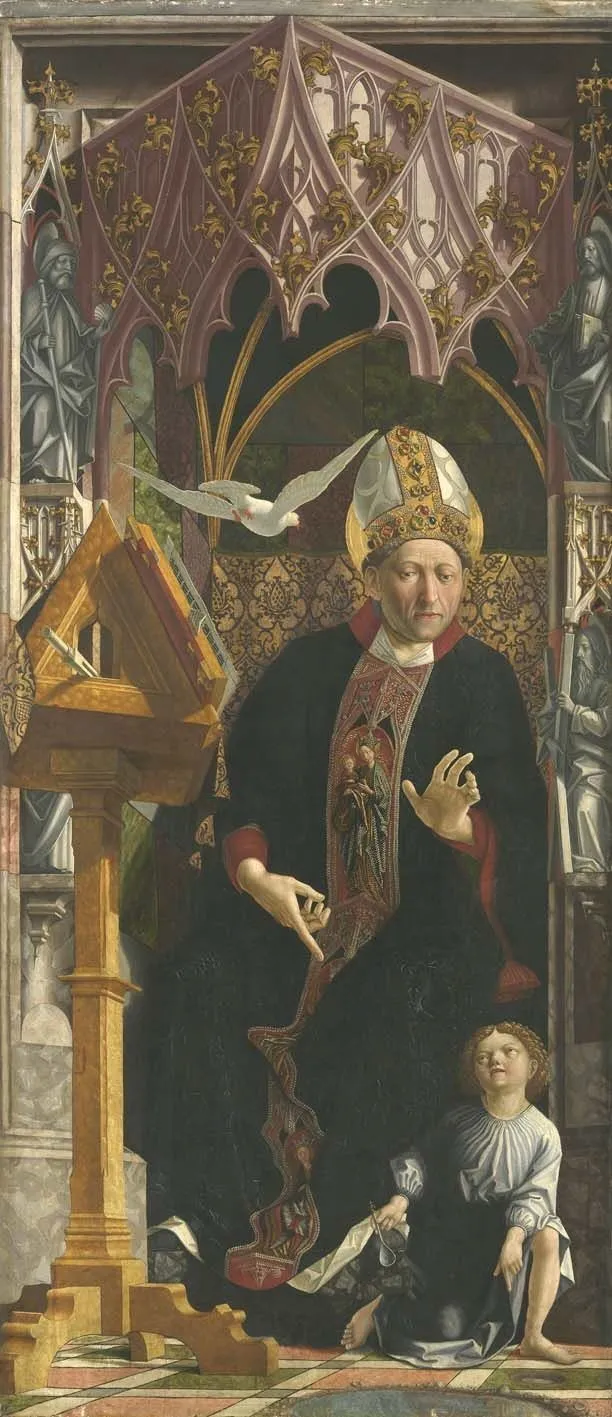 Kirchenväteraltar: Hl. Augustinus, by Michael Pacher, unspecified, 1490