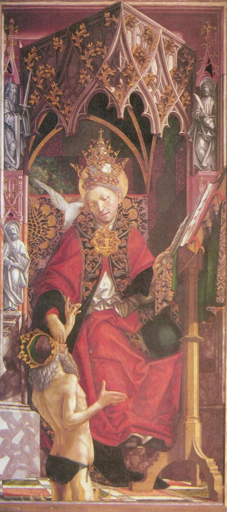 Kirchenväteraltar: Papst Gregor der Große, by Michael Pacher, wood, 1471