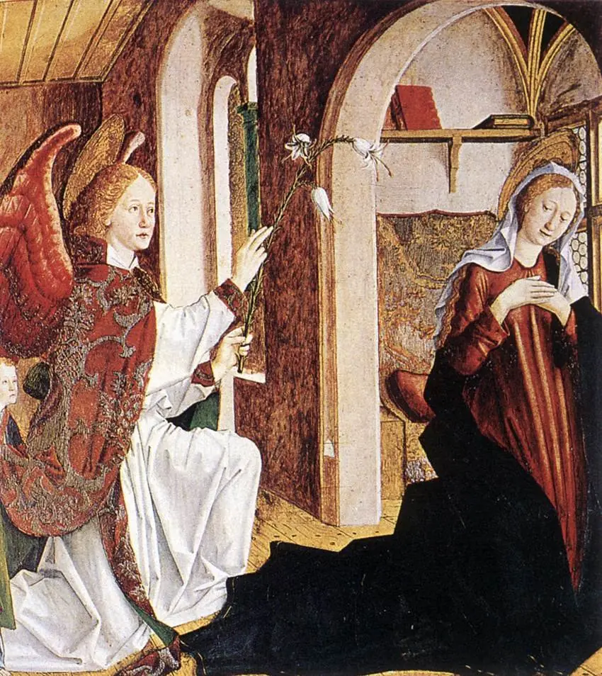 Laurentius-Altar: Verkündigung an Maria, by Michael Pacher