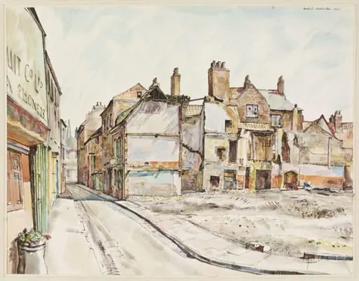 Corner of Grape Lane and Swinegate, York, by Michael Rothenstein