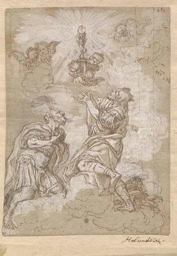 Two Soldier Saints Adoring the Host, by Michael Wenzel Halbax