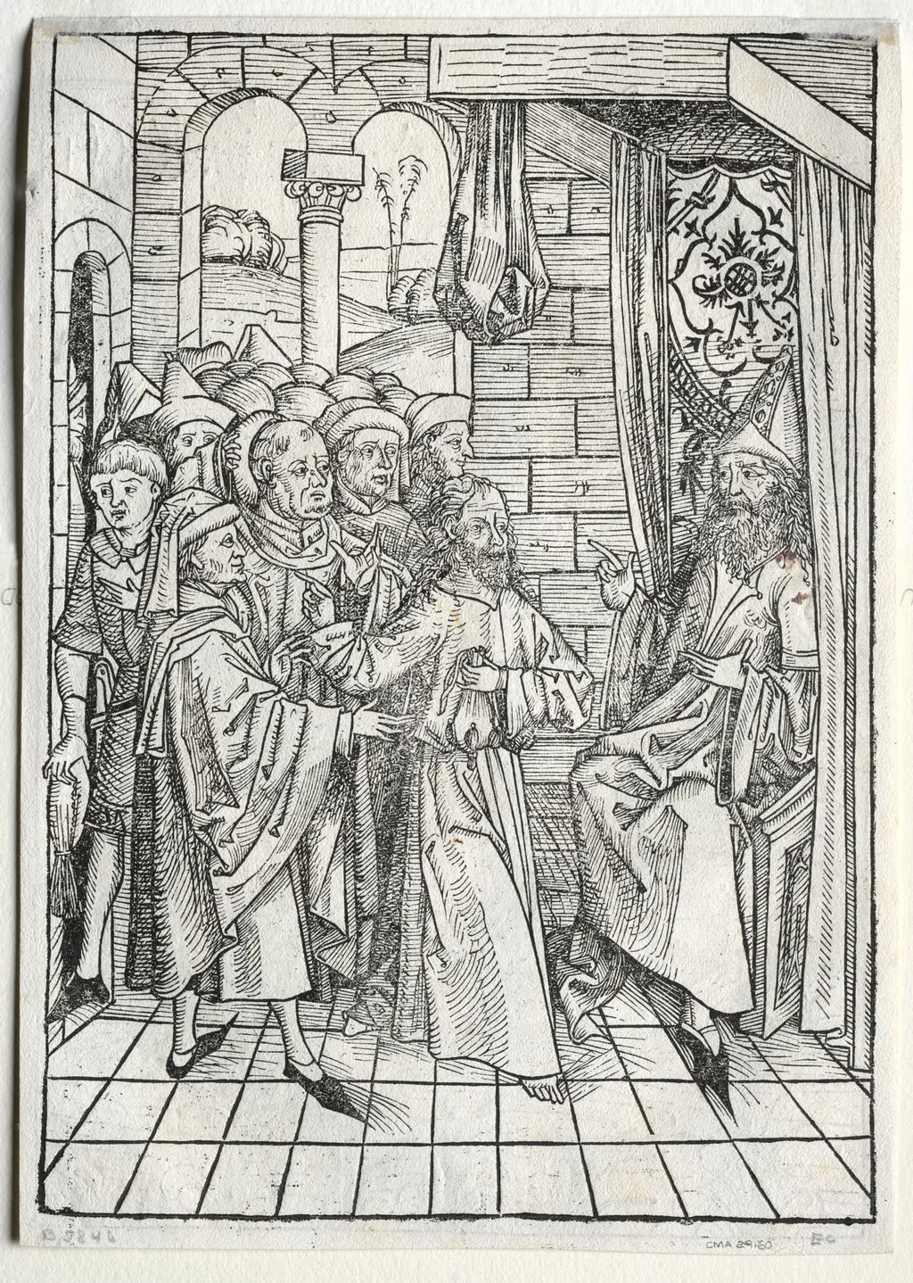 Der Schatzbehalter: Christ before Caiaphas (verso), by Michael Wolgemut, 1491