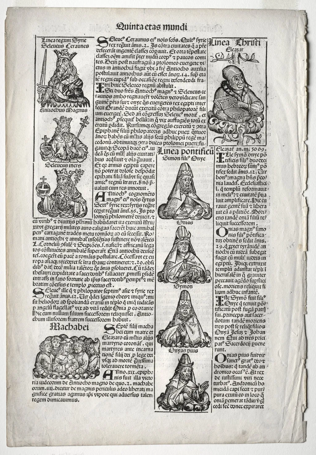 Genealogical Page; published in the Nuremberg Chronicle by Hartmann Schedel, by Michael Wolgemut, 1493