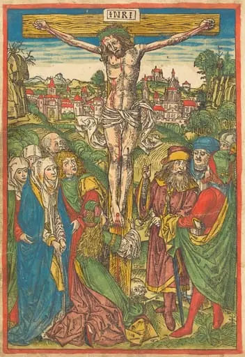The Crucifixion with Saint Mary Magdalene, by Michael Wolgemut