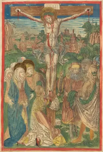 The Crucifixion with Saint Mary Magdalene, by Michael Wolgemut